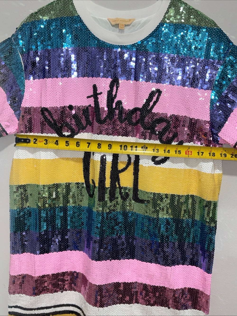 Simply Southern Birthday Girl Sequin Dress Women’s Size S/M Multi Color Striped - Picture 16 of 16